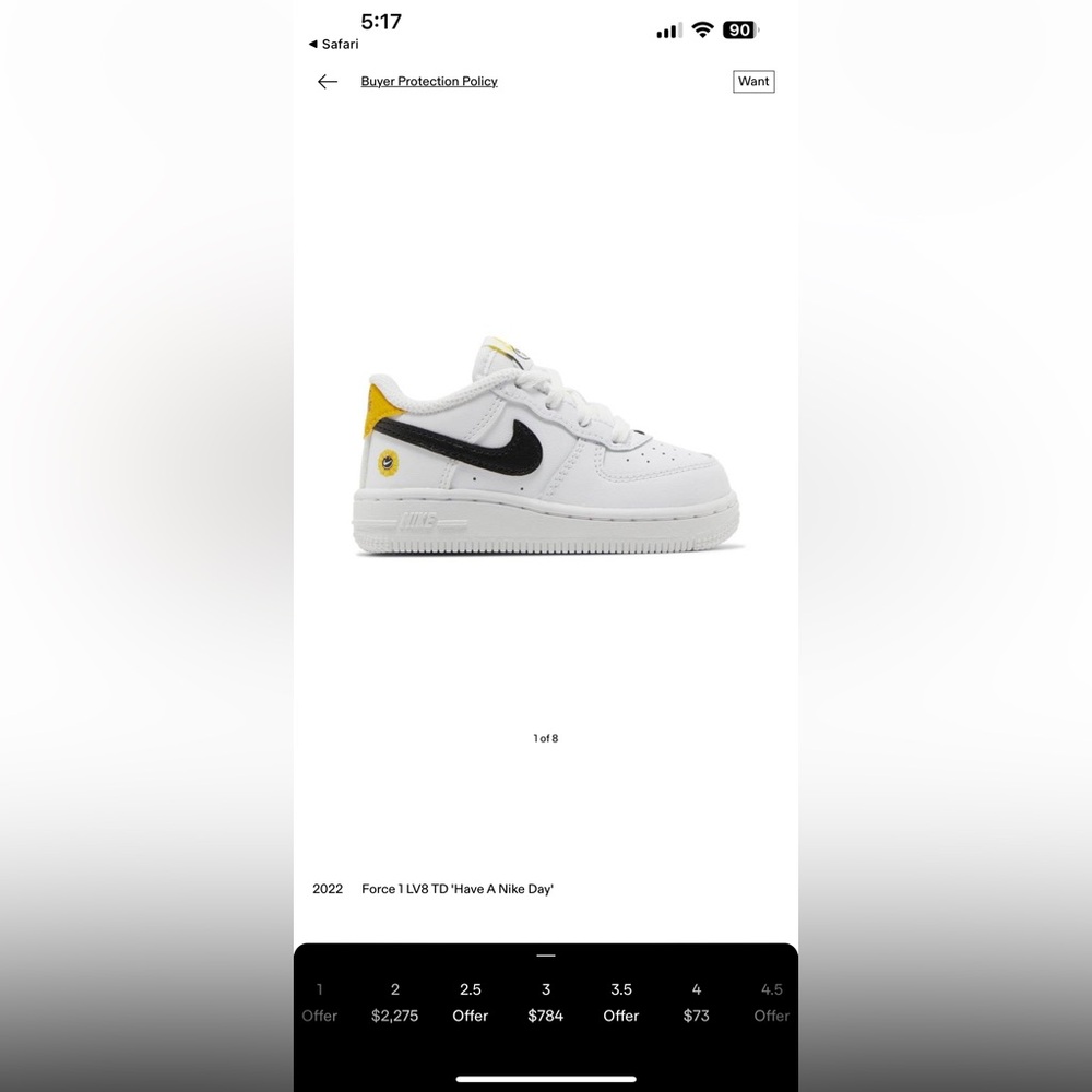 2022 Force 1 LV8 TD 'Have A Nike Day' size 3c